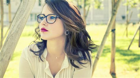 Glasses Brunette Blue Eyes Blouses Filter Punk Glamour Wallpapers Hd Desktop And Mobile