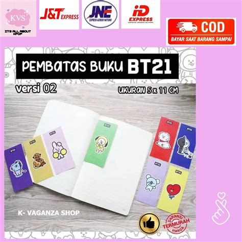 Jual Pembatas Buku Karakter Bt Kertas Aesthetic Penanda Buku Bookmark