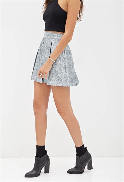 Lyst Forever 21 Pleated Metallic Skirt In Metallic