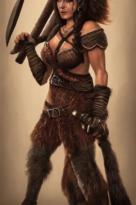 Portrait Of A Barbarian Female Ultra Sharp Very Stable Diffusion