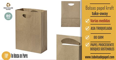 Bolsas Papel Kraft Baratas Con Asa Troquelada Para Take Away