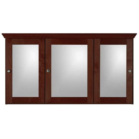 Simplicity by Strasser Shaker 48 in. W x 27 in. H x 6-1/2 in. D Framed Tri-View Surface-Mount ...