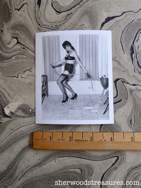 Mature Risque Pinup Photos Black And White Whip Garter High Etsy