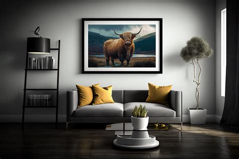 Highland Cow Art Printable Highland Cow Digital Art for Print Highland Cow Art Digital Download ...