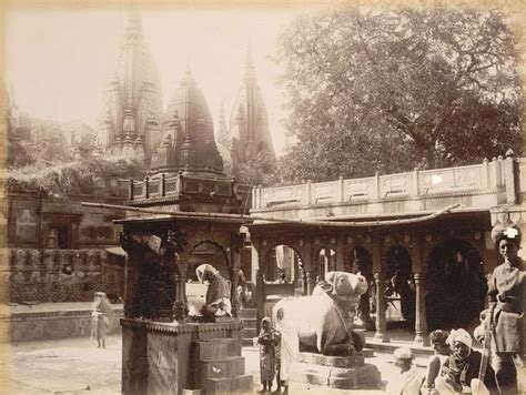 Kashi Vishwanath Temple Complex With Sacred Bull Nandi Statue