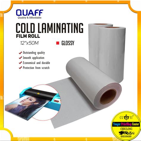 Quaff Cold Laminating Film Photo Top Glossy Roll Inches X Meters