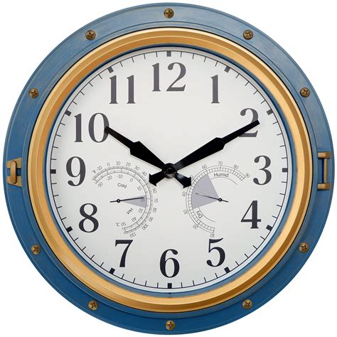 LOMANDA Outdoor/Indoor Garden Clock, 16 Inch Waterproof Wall Clock with ...