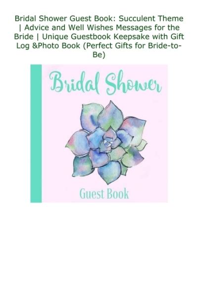 Download⚡️ Pdf ️ Bridal Shower Guest Book Succulent Theme Advice