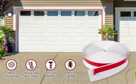 36ft Universal Garage Door Seal White Weatherproof Stripping Garage