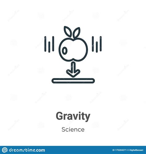 Gravity Outline Vector Icon Thin Line Black Gravity Icon Flat Vector