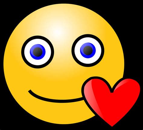 Download A Yellow Smiley Face With A Red Heart 100 Free Fastpng