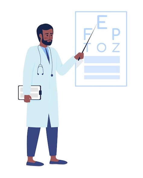 Premium Vector Ophthalmologist Near Eye Test Chart Semi Flat Color