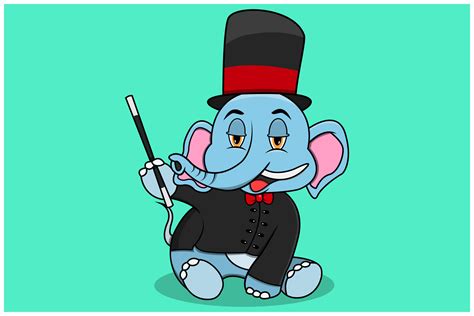 Character Elephant with Magician Custome Graphic by tedykurniawan223 ...