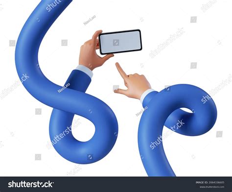 3d Render Funny Cartoon Flexible Tangled Stock Illustration 2064336605