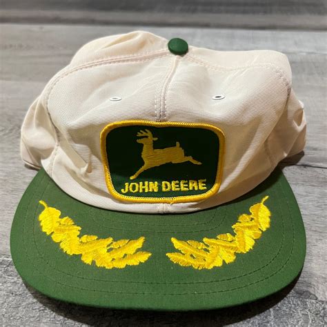 Vintage John Deere Patch Trucker White Yellow Louisville Mfg 70s Usa Farming Hat Rare Etsy