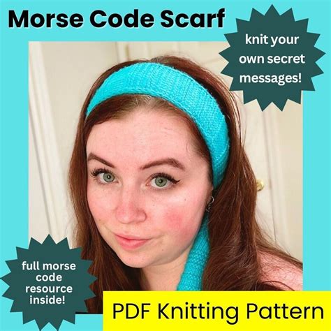 Morse Code Scarf Pdf Knitting Pattern Digital Download Etsy