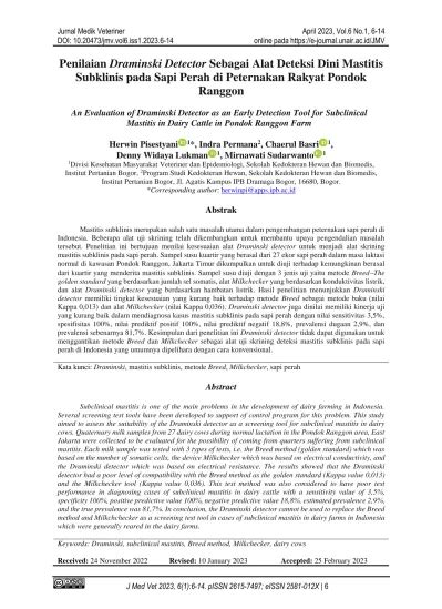 View Of An Evaluation Of Draminski Detector As An Early Detection Tool