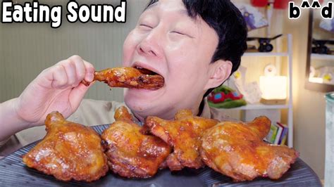 Real Eating Sounds Spicy Jamaican Drumstick Of A Chicken Mukbang B D