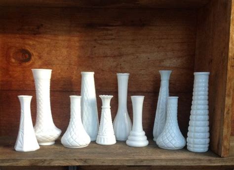 Vintage Milk Glass Vases Shabby Chic Wedding Vintage Wedding | Etsy ...