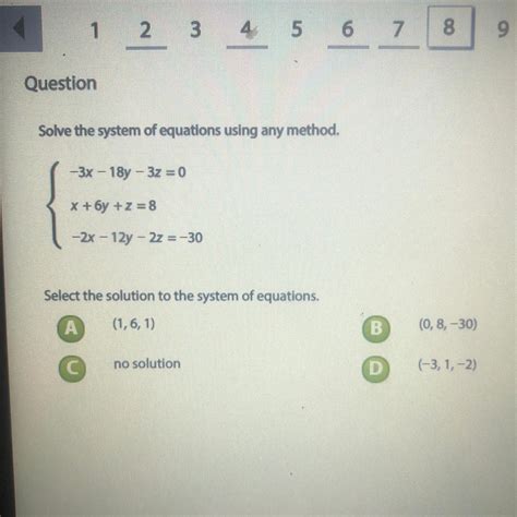 📈solve The System Of Equations Using Any Method 3x 18y 3z 0 X