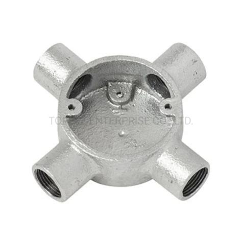 Gi Conduit Fittings Circular Malleable Iron Cross Four Way Intersection