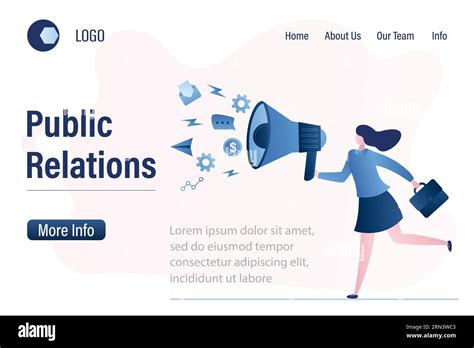 Public Relations And Affairs Communication Landing Page Template Pr
