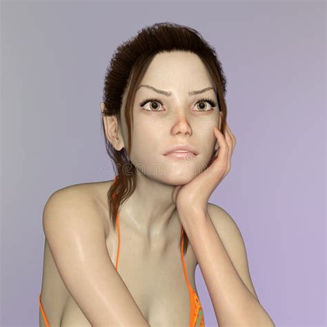 Modelo Femenino Atractivo En Bikini En Una Actitud Casual Stock De Ilustraci N Ilustraci N De