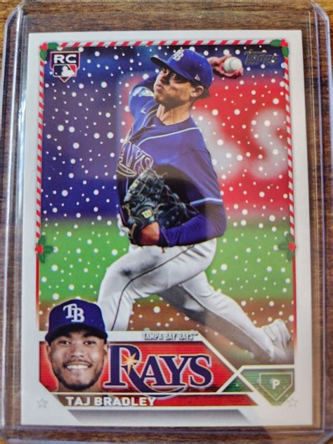 Topps Holiday Taj Bradley Rookie Rc H Tampa Bay Rays Ebay