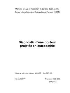 Diagnostic Dune Douleur Projet E En Ost Opathie Diagnostic D Une