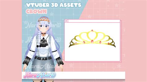 3d Vtuber Assets Gold Crown V3 Vroid Commission 3d Assets Ready To Use Vtuber Stream