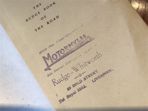 Original The Rudge Book Of The Road Printed Around 1927 Packed With