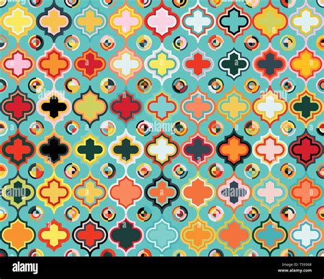 Moroccan Quatrefoil Seamless Pattern Mosaic Ogee Vector Stock Vector