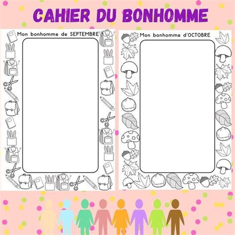 The French Language Book Called Cahier Du Bonhomme With Two People