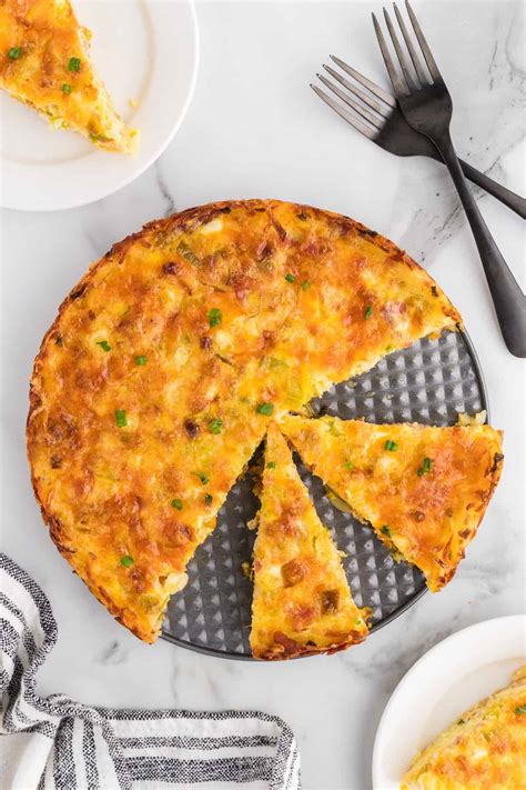 Hash Brown Crust Quiche With Bacon Olive Artichoke