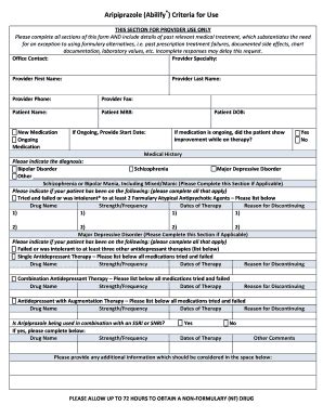 Fillable Online Sccgov Abilify Criteria For Use Fill In Form