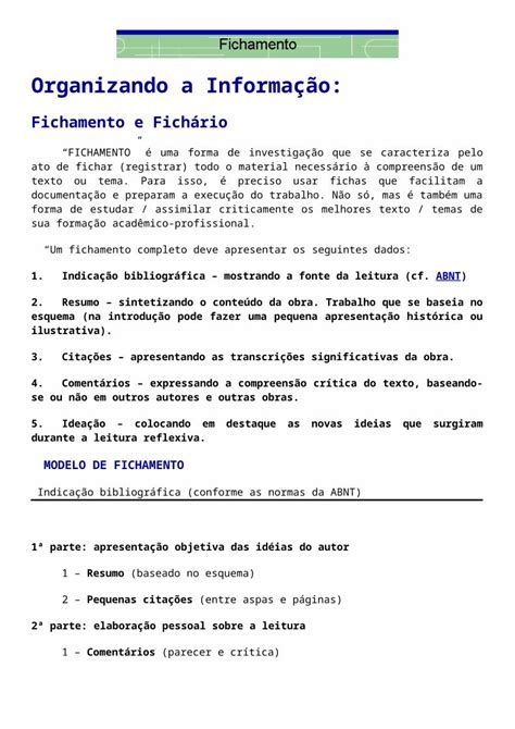 DOCX Modelo De Fichamento DOKUMEN TIPS