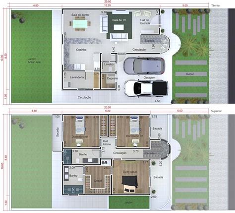 Plantas de Casas 3 Quartos 60 Modelos e Projetos Grátis