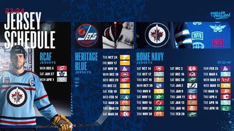 2023 24 Winnipeg Jets Jersey Schedule Rwinnipegjets