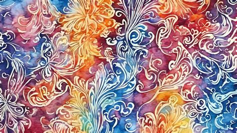 Batik Watercolor Floral Background Free Stock Photo Public Domain