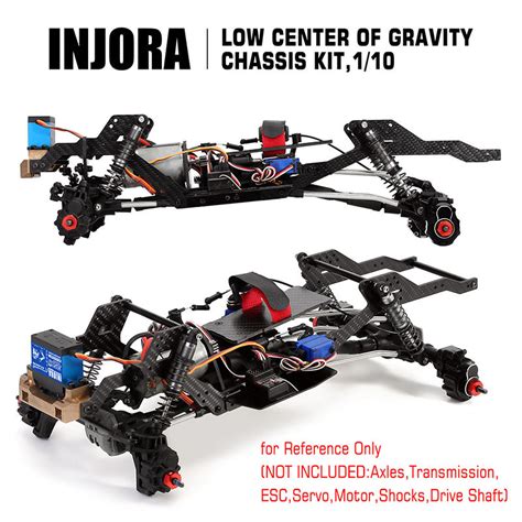 Injora 313 324mm Wheelbase Lcg Carbon Fiber Chassis Kit Frame Girder F