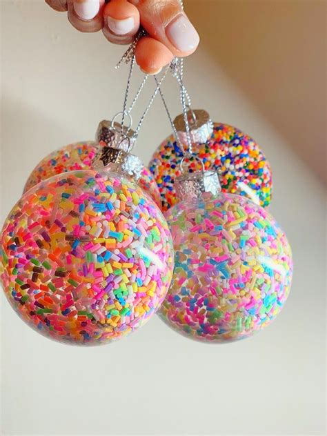 Custom Rainbow Sprinkle Glass Ornament Stocking Stuffer Colorful Décor