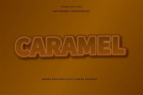 Premium Vector Caramel Editable Text Effect Emboss Cartoon Style