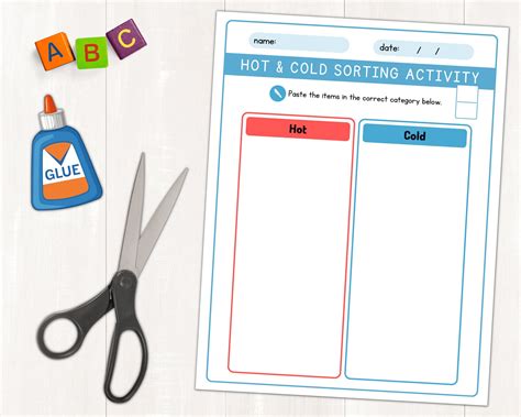 Hot And Cold Sorting Activity Printable Hot Or Cold Worksheets