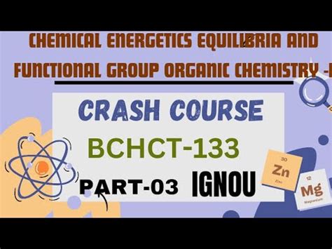 Crash Course Bchct Chemical Energetics Equilibria And Functional