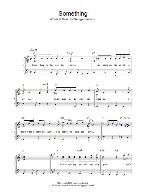 Something By The Beatles Sheet Music For Beginner Piano Abridged At Sheet Music Direct