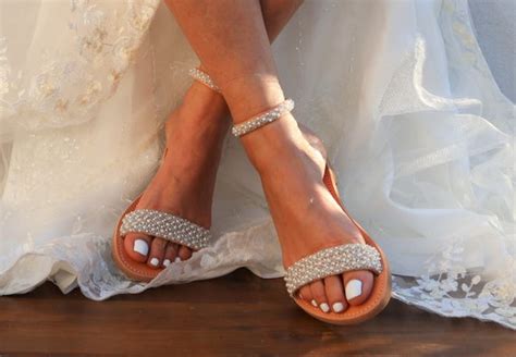 Wedding Sandals Bridal Shoes Beach Wedding Sandals Etsy