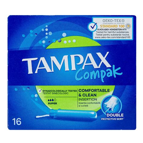 Купить Компак Тампоны с аппликатором супер, 16 шт Tampax в интернет ...
