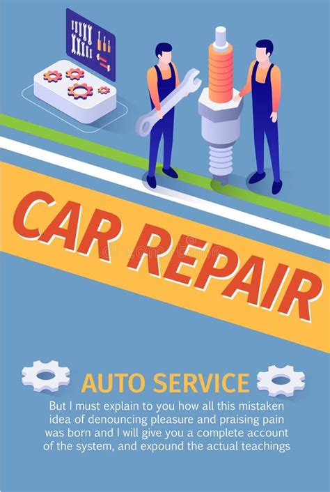 Car Repair Poster D Stock Illustrations Car Repair Poster D