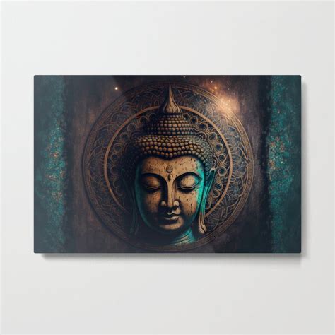 Mystical Mindfulness Buddha Metal Print Buddha Canvas Art Buddha Art