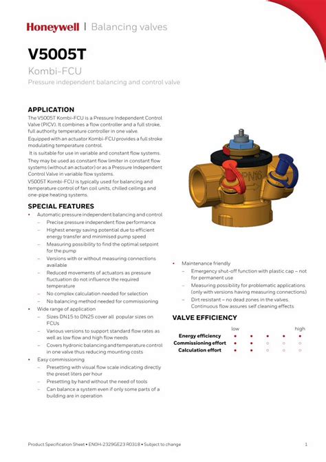 Pdf V T Honeywell Kombi Fcu Pressure Independent Balancing